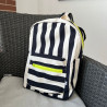 Mochila rayas anchas azul marino y blanca
