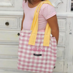 Bolso peques vichy rosa