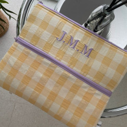 Funda de ordenador/tablet vichy amarillo grande