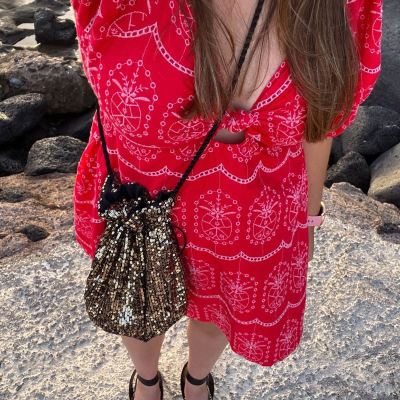 Bolso Party glitter dorado