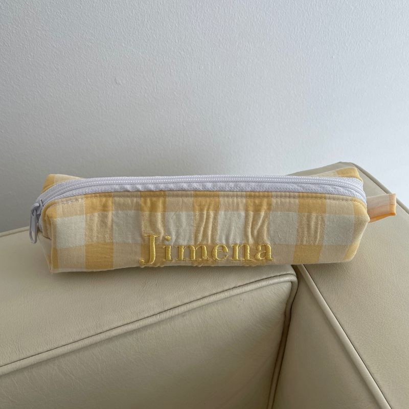 Estuche vichy amarillo