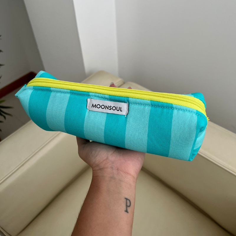 Estuche Rayas Turquesa