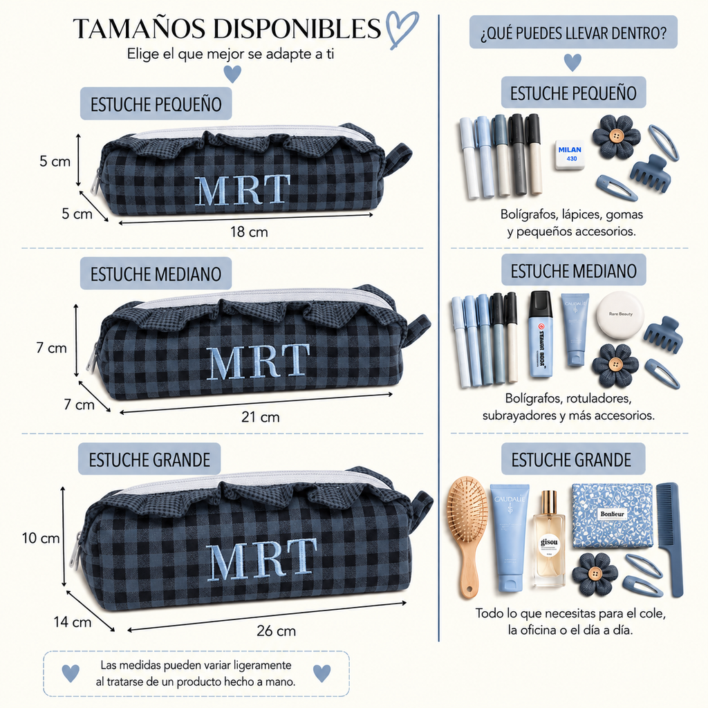 Estuche Lola azul con volantes