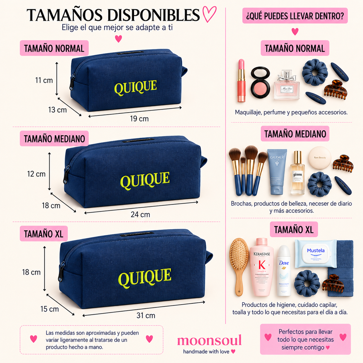 Neceser liso azul marino