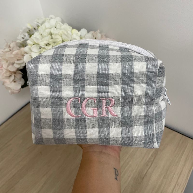 Neceser vichy grande gris