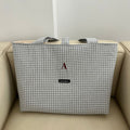 Bolso shopper vichy pequeño gris
