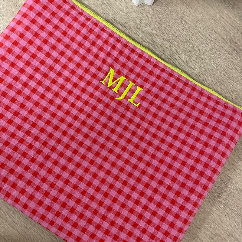 Funda ordenador / tablet ana sin volantes con cremallera amarillo flúor