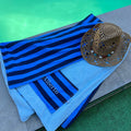 Toalla rayas azul marino y celeste