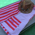 Toalla rayas coral y rosa bebé
