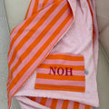 Toalla rayas naranja y rosa